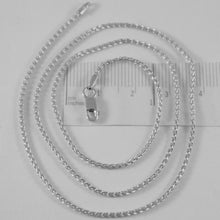 Load image into Gallery viewer, SOLID 18K WHITE GOLD SPIGA WHEAT EAR CHAIN 16 INCHES, 1.5 MM, MADE IN ITALY.