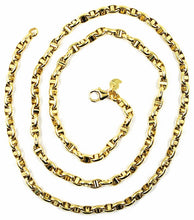 Load image into Gallery viewer, 9K YELLOW GOLD NAUTICAL MARINER CHAIN OVALS 3.5 MM THICKNESS, 20 INCHES, 50 CM.