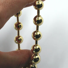 Cargar imagen en el visor de la galería, 18k yellow gold bracelet, semirigid, elastic, big 10 mm smooth balls spheres.