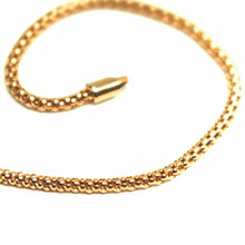 Cargar imagen en el visor de la galería, 18k yellow gold bracelet basket round tube popcorn link 1.8 mm width, 19cm.