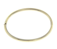 Load image into Gallery viewer, 18K WHITE GOLD BRACELET RIGID BANGLE, 4mm OVAL ROUNDED TUBE SMOOTH.