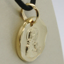 Load image into Gallery viewer, SOLID 18K YELLOW GOLD VIRGIN MARY AND JESUS 14 MM MEDAL, PENDANT, MADE IN ITALY.