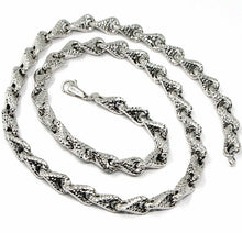 Cargar imagen en el visor de la galería, 18k white gold necklace chain rounded diamond cut infinity alternate drop 7mm.