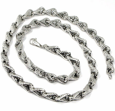 18k white gold necklace chain rounded diamond cut infinity alternate drop 7mm.
