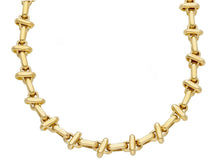 Load image into Gallery viewer, 18K YELLOW GOLD SQUARED ALTERNATE CROSSED OVAL 4X8mm LINK CHAIN, 20" NECKLACE.