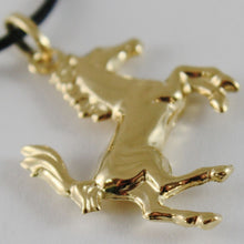 Load image into Gallery viewer, 18K YELLOW GOLD ROUNDED HORSE PENDANT CHARM 32 MM SMOOTH BRIGHT MADE IN ITALY.