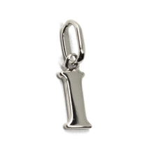Load image into Gallery viewer, solid 18k white gold charm pendant small initial letter I, 10mm, 0.4 inches.