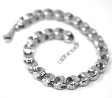 Cargar imagen en el visor de la galería, 18k white gold bracelet, big rounded diamond cut oval drops 6 mm, rounded.