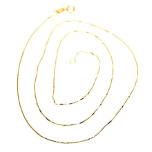 Cargar imagen en el visor de la galería, 18K YELLOW GOLD CHAIN NECKLACE 0.5 mm MINI VENETIAN LINK 15.75 IN. MADE IN ITALY.