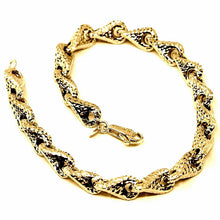 Cargar imagen en el visor de la galería, 18K YELLOW GOLD BRACELET, BIG ROUNDED DIAMOND CUT INFINITY ALTERNATE DROPS 7 MM.