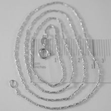 Load image into Gallery viewer, SOLID 18K WHITE GOLD FINELY WORKED TUBE CHAIN 16 INCHES, 1 MM, MADE IN ITALY.