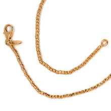 Charger l'image dans la galerie, 18k rose gold chain finely worked spheres 1.5 mm diamond cut balls, 16", 40 cm.