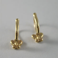Load image into Gallery viewer, solid 18k yellow gold pendant earrings with butterflies leverback, made in Italy.