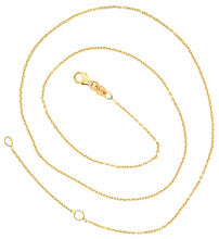Cargar imagen en el visor de la galería, 18K YELLOW GOLD CHAIN 1.0 MM ROLO ROUND CIRCLE LINK, 19.7 INCHES, MADE IN ITALY.