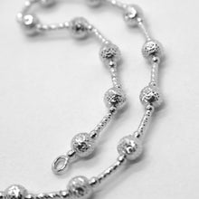 Cargar imagen en el visor de la galería, 18k white gold chain finely worked 5 mm ball spheres and tube link, 19.7 inches.