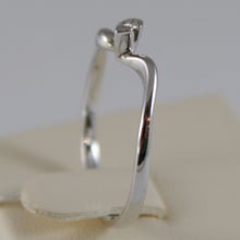 Load image into Gallery viewer, SOLID 18K WHITE GOLD SOLITAIRE WEDDING BAND RING WITH DIAMOND 0.03 MADE IN ITALY.