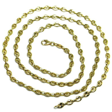 solid 18k yellow gold mariner nautical chain oval 3mm, 24