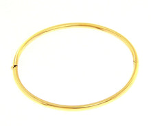 Cargar imagen en el visor de la galería, 18K YELLOW GOLD BRACELET RIGID BANGLE, 3mm OVAL ROUNDED TUBE SMOOTH.