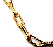 Charger l'image dans la galerie, 18k rose gold bracelet oval striped square tube link 6.5mm, 19cm made in Italy.