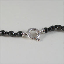 Load image into Gallery viewer, solid 18k white gold necklace with fw pearls and multifaceted onyx made in Italy.