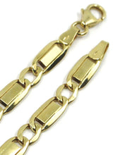 Cargar imagen en el visor de la galería, 18K YELLOW GOLD CHAIN GOURMETTE ALTERNATE FLAT PLATES SQUARE LINKS 4.8 mm, 20".