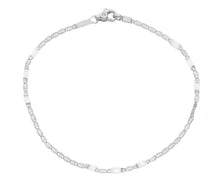 Load image into Gallery viewer, 18K WHITE GOLD FLAT BRACELET 2mm SMALL ALTERNATE OVALS & PLATES LENGTH 8.3" 21cm.