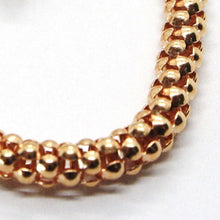 Charger l'image dans la galerie, 18k rose gold bracelet, 18.5 cm, 7.3 inches, basket weave tube, popcorn 4 mm.