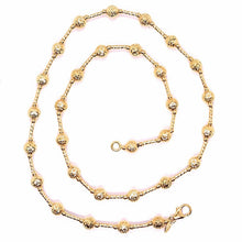 Charger l'image dans la galerie, 18k rose gold chain finely worked 5 mm ball spheres and tube link, 15.8 inches.