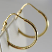 Cargar imagen en el visor de la galería, 18K YELLOW GOLD EARRINGS LITTLE CIRCLE HOOP 19 MM 0.75 IN DIAMETER MADE IN ITALY.