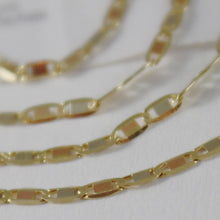 Load image into Gallery viewer, 18K YELLOW WHITE ROSE GOLD FLAT BRIGHT OVAL CHAIN 24 INCHES, 2 MM MADE IN ITALY.