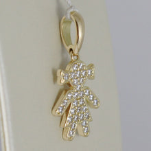 Charger l'image dans la galerie, 18k yellow gold girl charm pendant smooth luminous bright zirconia.