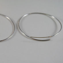 Load image into Gallery viewer, 18k white gold earrings big circle hoop 40 mm 1.57 inch diameter made in Italy.