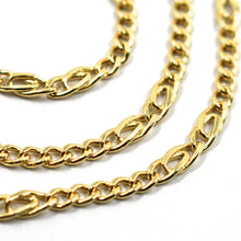 Cargar imagen en el visor de la galería, 18K YELLOW GOLD CHAIN 3 MM, 20 INCHES, ALTERNATE 5 GOURMETTE, 2 TIGER EYE LINKS.