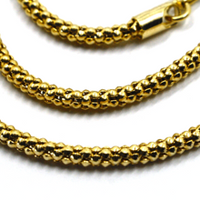 Cargar imagen en el visor de la galería, 18k yellow gold basket rounded 2.2mm tube basket popcorn chain necklace, 16".