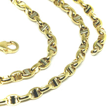 Load image into Gallery viewer, 18k yellow white gold chain sailor's nautical mariner big oval 4mm link, 24".
