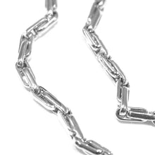 Load image into Gallery viewer, 18k white gold chain alternate ovals 4 mm, 20 inches, squared tube necklace.