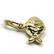 Load image into Gallery viewer, ROUNDED 18K YELLOW GOLD MINI FISH PENDANT, SMOOTH 11mm, 0.43 inches.