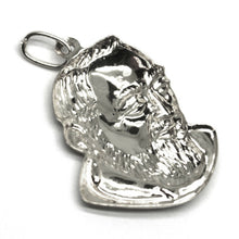 Cargar imagen en el visor de la galería, 18k white gold pendant, Saint Pio of Pietrelcina face, 26mm satin very detailed.