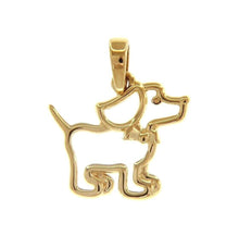 Load image into Gallery viewer, SOLID 18K YELLOW GOLD SMALL 13mm 0.5" DOG PENDANT, CHARMS, MADE IN ITALY.