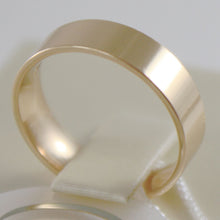 Load image into Gallery viewer, 18K YELLOW GOLD WEDDING BAND UNOAERRE SQUARE RING MARRIAGE 5 MM, MADE IN ITALY.