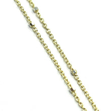Cargar imagen en el visor de la galería, 18k yellow & white gold chain mini thin rolo 1mm alternate faceted cubes 18".