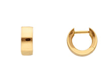 Charger l'image dans la galerie, 18K YELLOW GOLD HOOPS SMALL EARRINGS DIAMETER 12mm SQUARE TUBE THICKNESS 4.5mm.