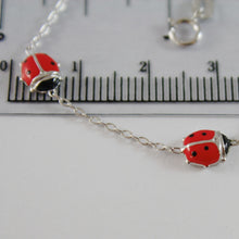 Cargar imagen en el visor de la galería, 18k white gold girl bracelet 5.50 glazed ladybird ladybug, enamel, made in Italy.