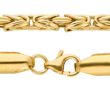 Load image into Gallery viewer, 18K YELLOW GOLD ROUNDED TUBOLAR 3.5mm BYZANTINE CHAIN NECKLACE, LENGTH 50cm 20".