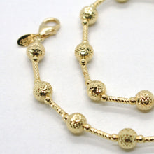 Cargar imagen en el visor de la galería, 18K YELLOW GOLD CHAIN FINELY WORKED 5 MM BALL SPHERES AND TUBE LINK, 19.7 INCHES.