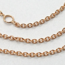 Charger l'image dans la galerie, 18k rose gold chain 1.2 mm rolo round circle link, 15.75 inches, made in Italy.