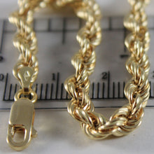 Cargar imagen en el visor de la galería, 18k yellow gold chain necklace 5 mm braid big rope link 19.7, made in Italy.