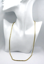 Cargar imagen en el visor de la galería, 18K YELLOW GOLD CHAIN 2.5mm SQUARE ROUNDED CABLE TUBE RECTANGULAR LINK 60cm 24".