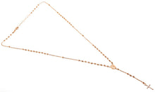 Charger l'image dans la galerie, 18k rose gold 18" rosary necklace miraculous medal cross diamond cut balls 2mm.