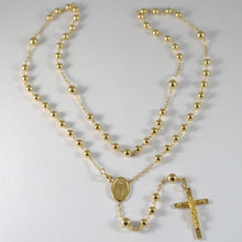 Cargar imagen en el visor de la galería, 18k yellow gold big rosary necklace miraculous Mary medal Jesus cross Italy made.